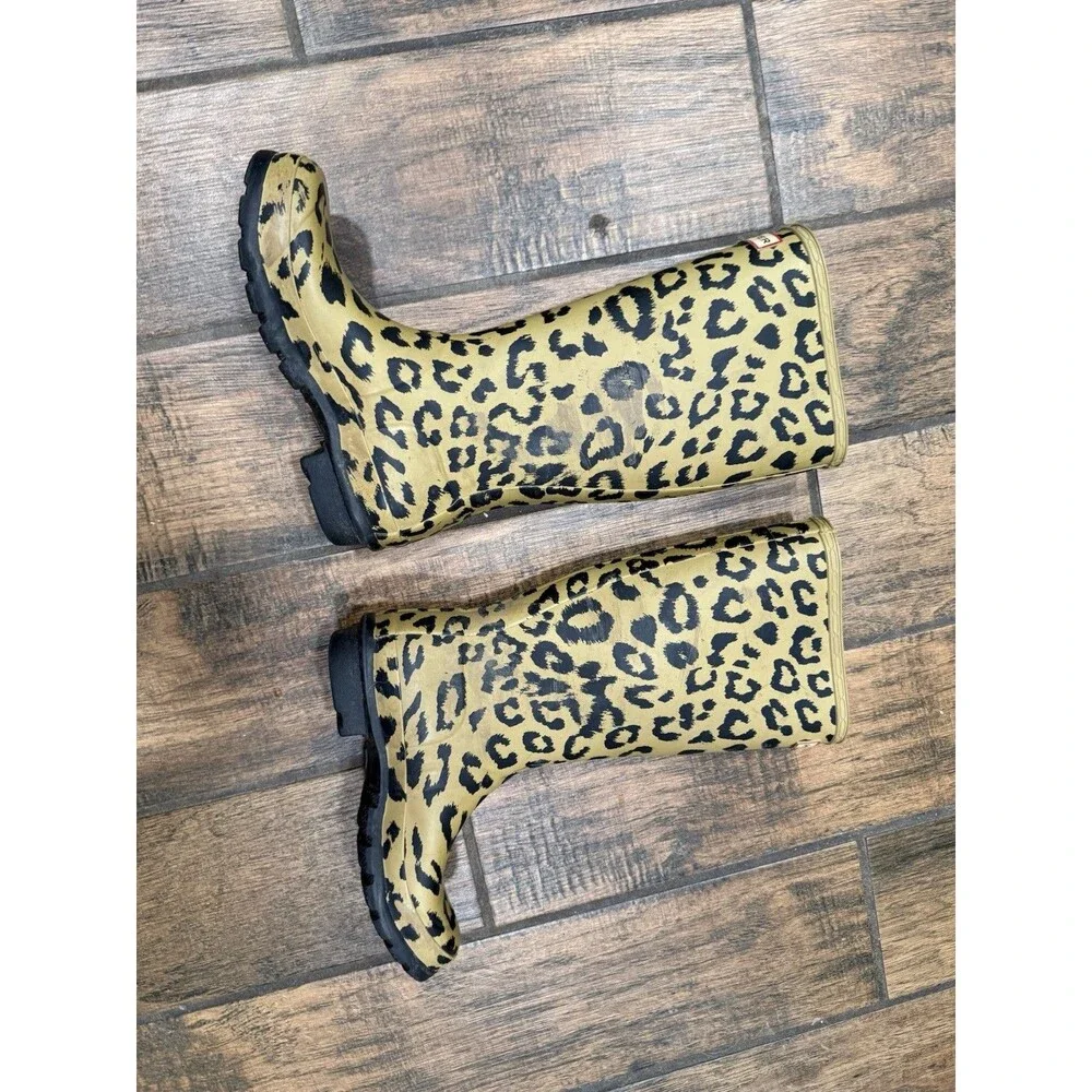 Hunter Kids Original Tall Leopard Print Rain Boots G5/B4 Rubber